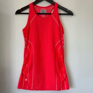 Athleta Finish Fast Line Racerback Tank Top Running Gym Workout Coral Sz Medium